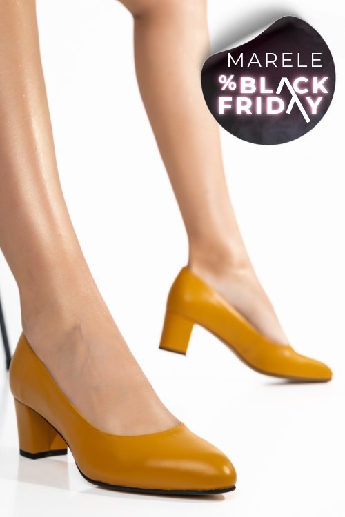 Pantofi mustar piele naturala 1pc500