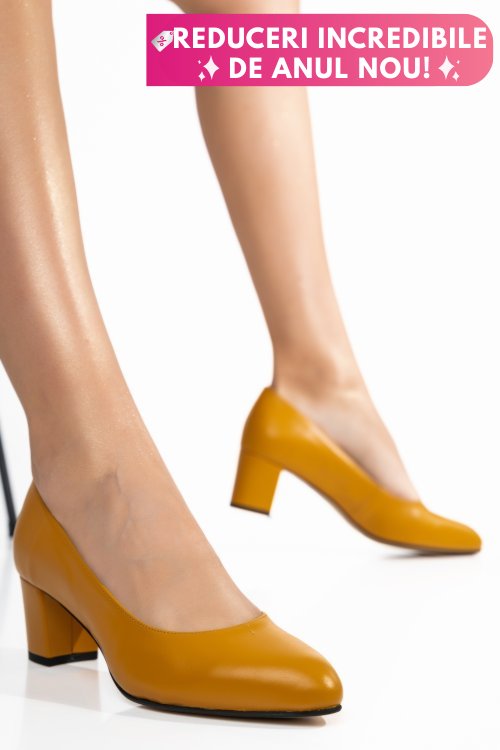 Pantofi mustar piele naturala 1pc500