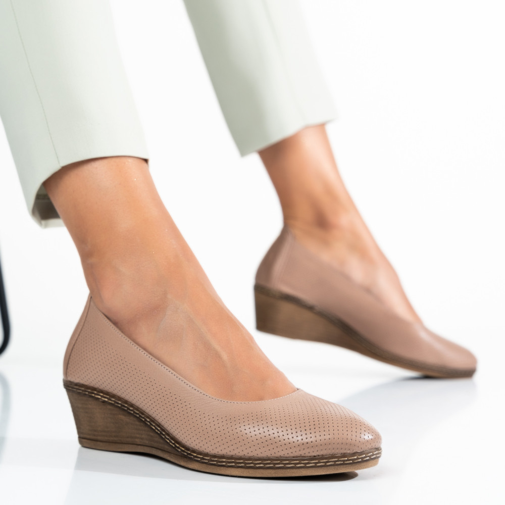 PANTOFI BEJ PIELE NATURALA 1S77084