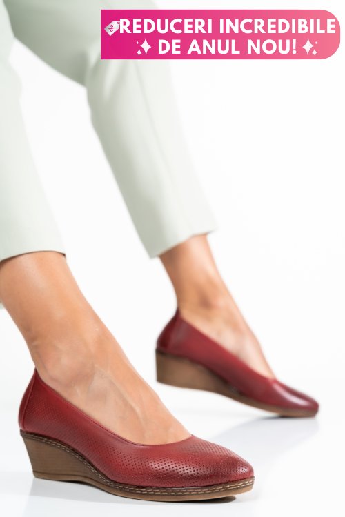 Pantofi bordo piele naturala 1s77084