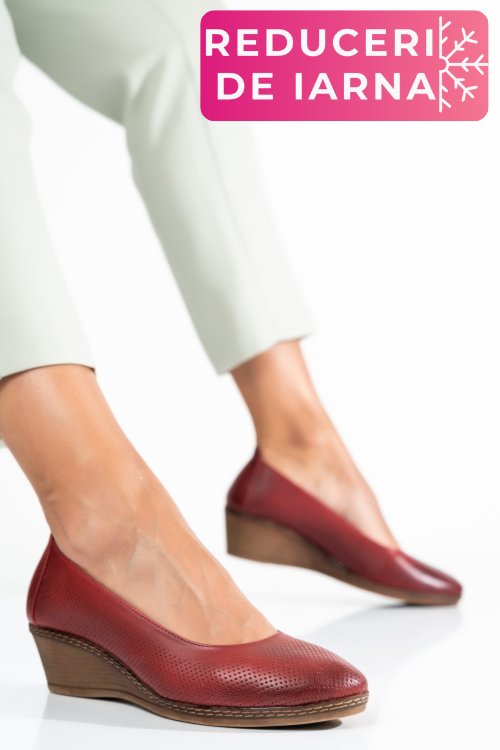 Pantofi bordo piele naturala 1s77084