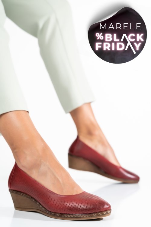 Pantofi bordo piele naturala 1s77084