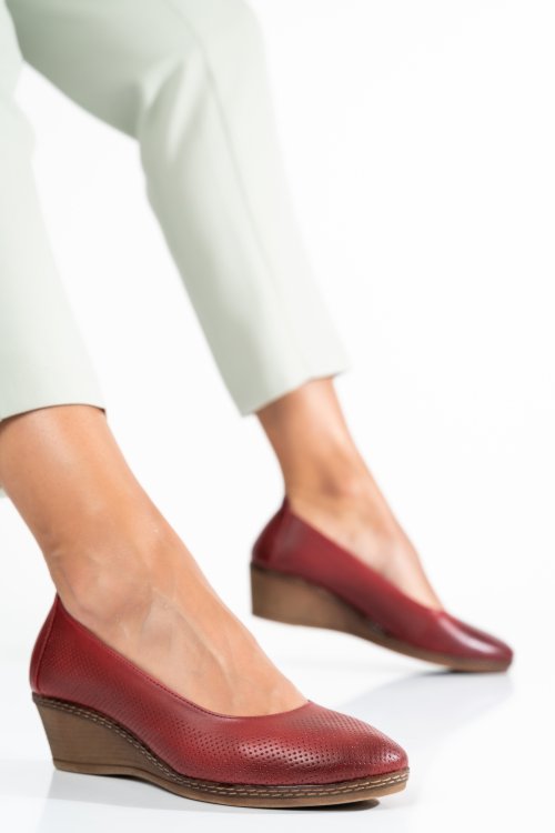 Pantofi bordo piele naturala 1s77084