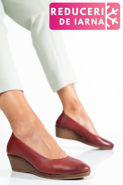 Pantofi bordo piele naturala 1s77084