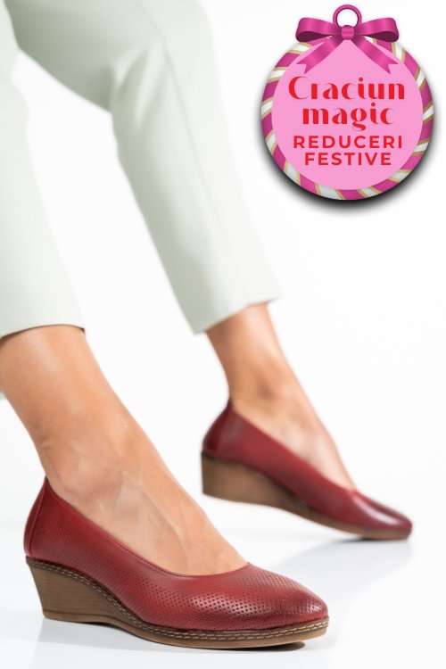 Pantofi bordo piele naturala 1s77084