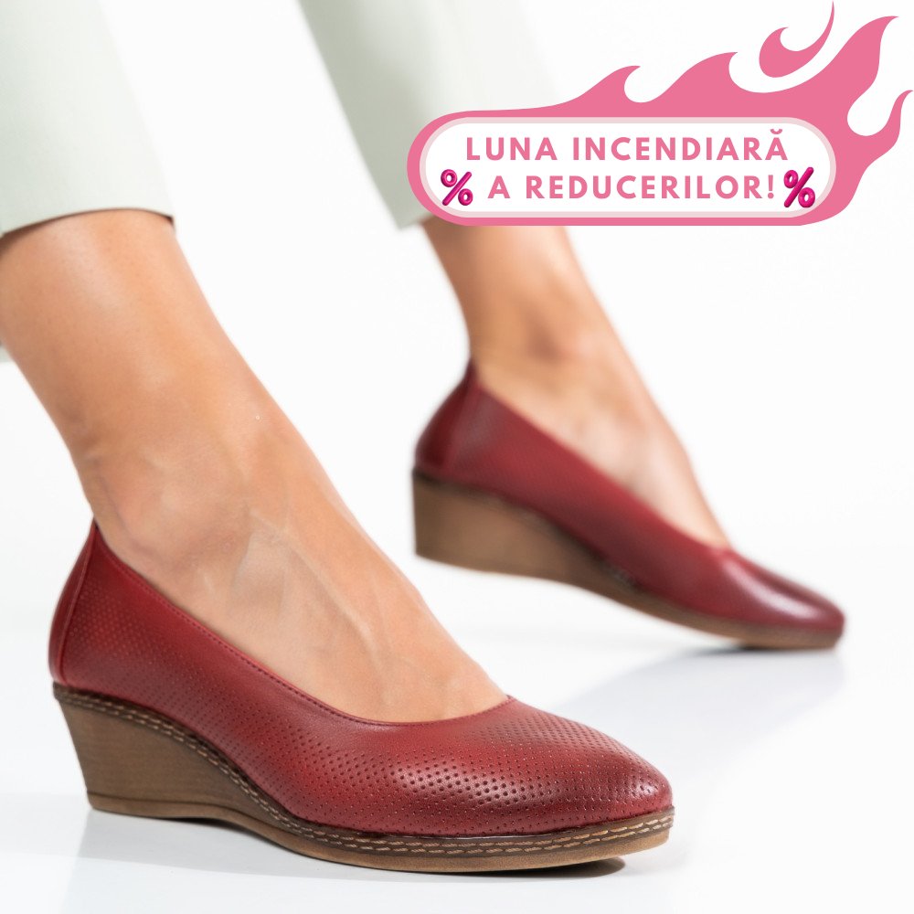 PANTOFI BORDO PIELE NATURALA 1S77084