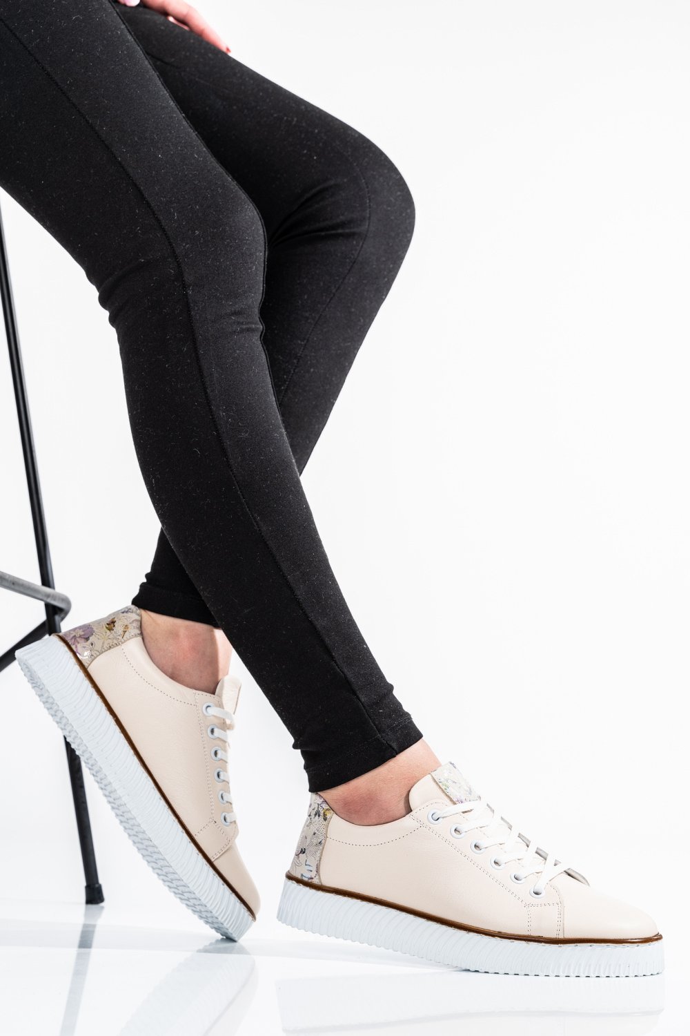 PANTOFI SPORT BEJ PIELE NATURALA APCKD23145