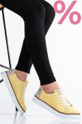 PANTOFI SPORT GALBEN PIELE NATURALA APCKD23145