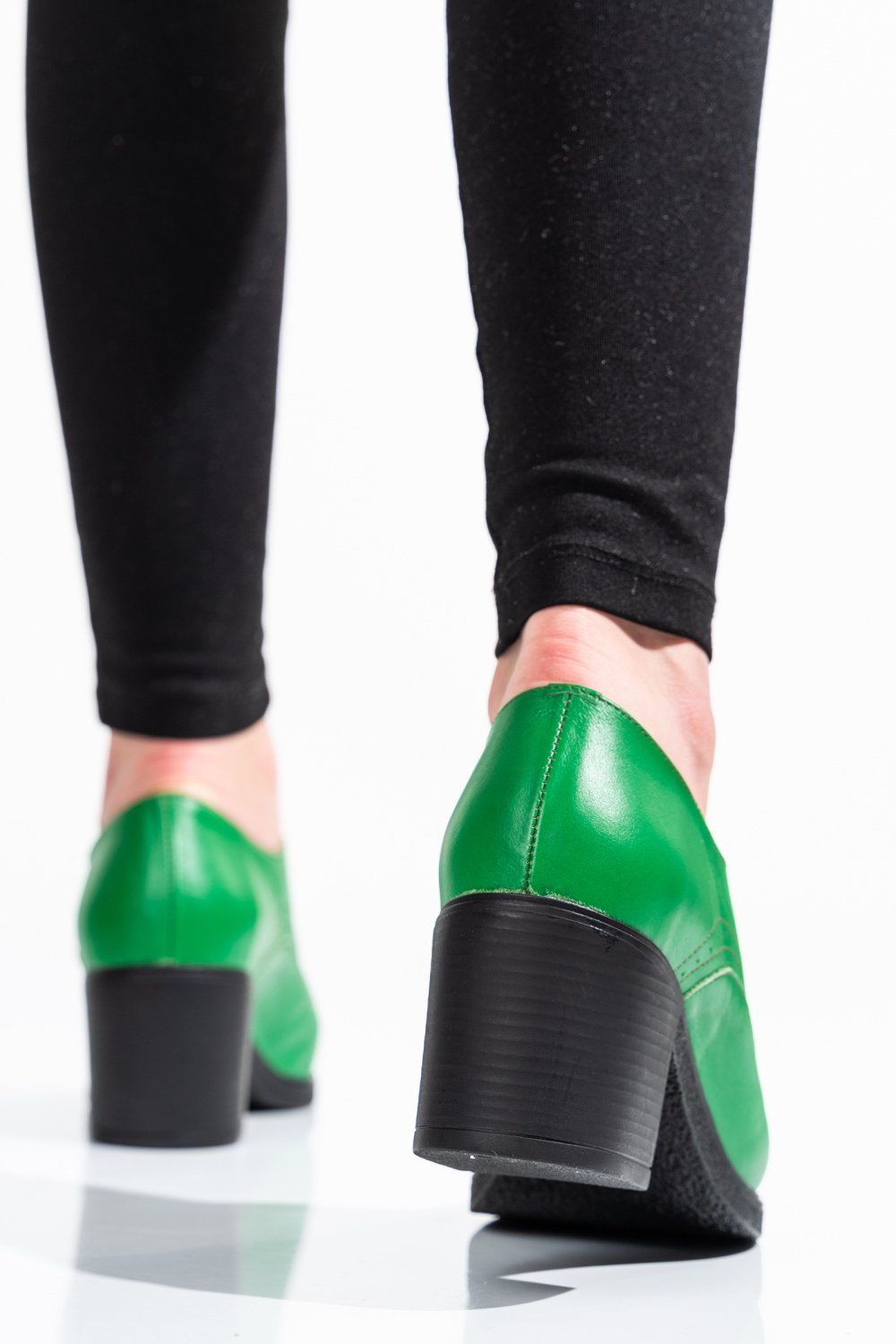 BOTINE VERDE DESCHIS PIELE NATURALA 0PC17