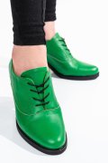 BOTINE VERDE DESCHIS PIELE NATURALA 0PC17
