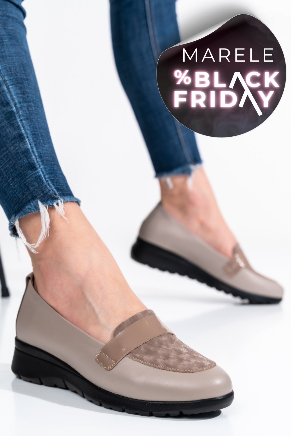 PANTOFI BEJ PIELE NATURALA 231695NP