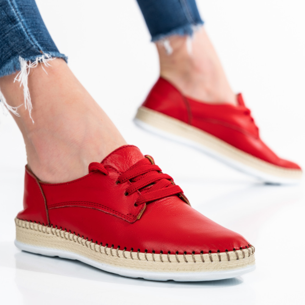 PANTOFI ROSII PIELE NATURALA APCKG01