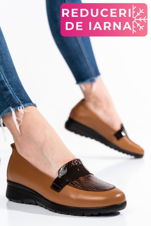 Pantofi maro piele naturala 231695np