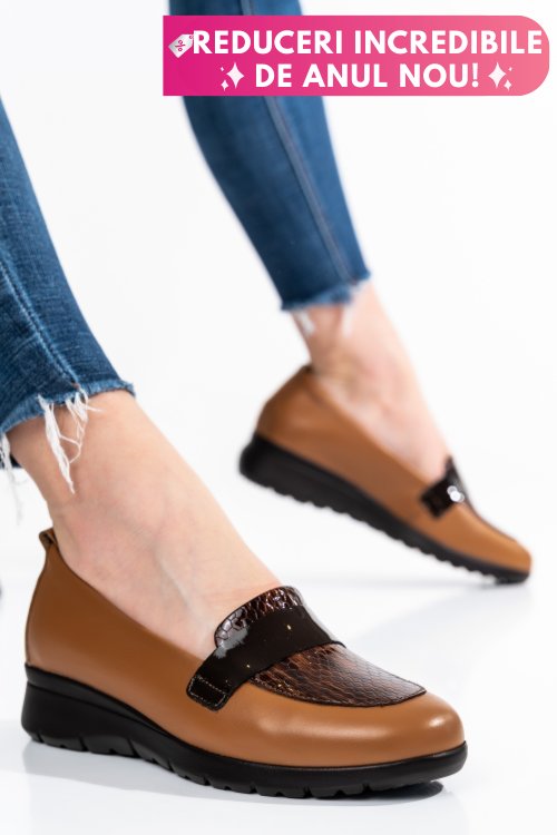 Pantofi maro piele naturala 231695np