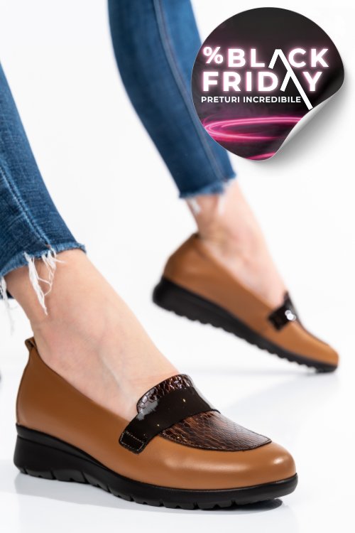 Pantofi maro piele naturala 231695np