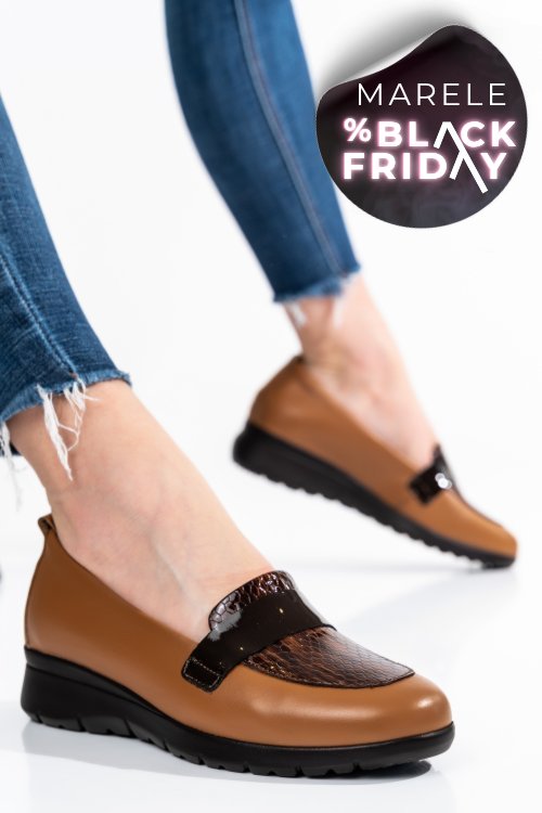 Pantofi maro piele naturala 231695np