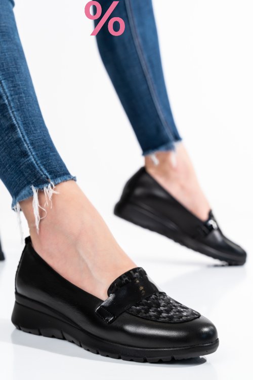 Pantofi negri piele naturala 231695np