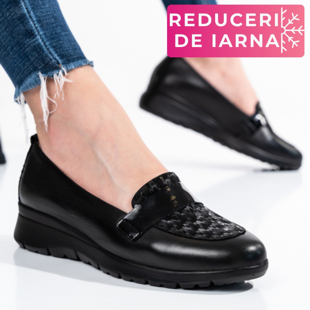 PANTOFI NEGRI PIELE NATURALA 231695NP