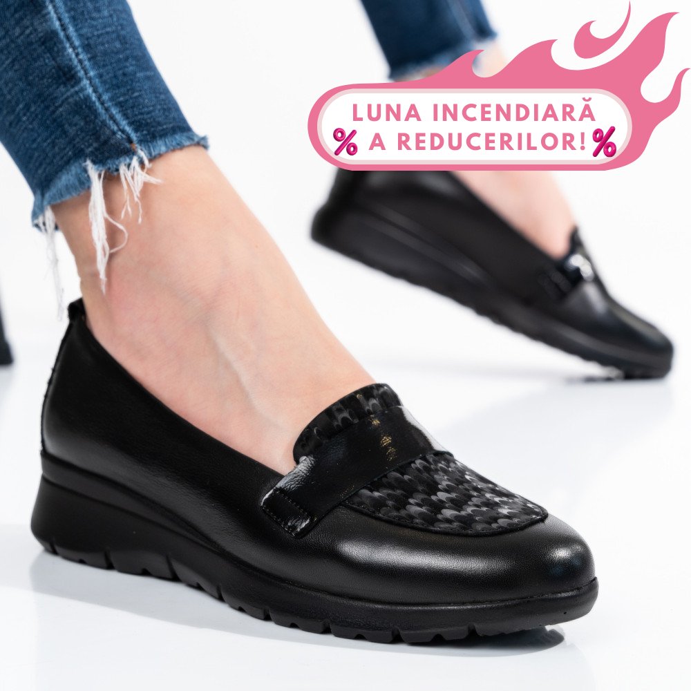PANTOFI NEGRI PIELE NATURALA 231695NP