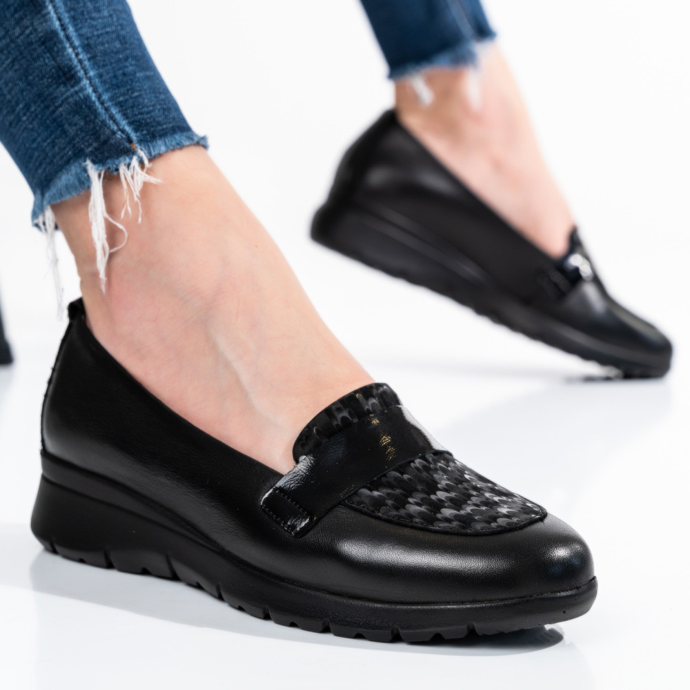 PANTOFI NEGRI PIELE NATURALA 231695NP