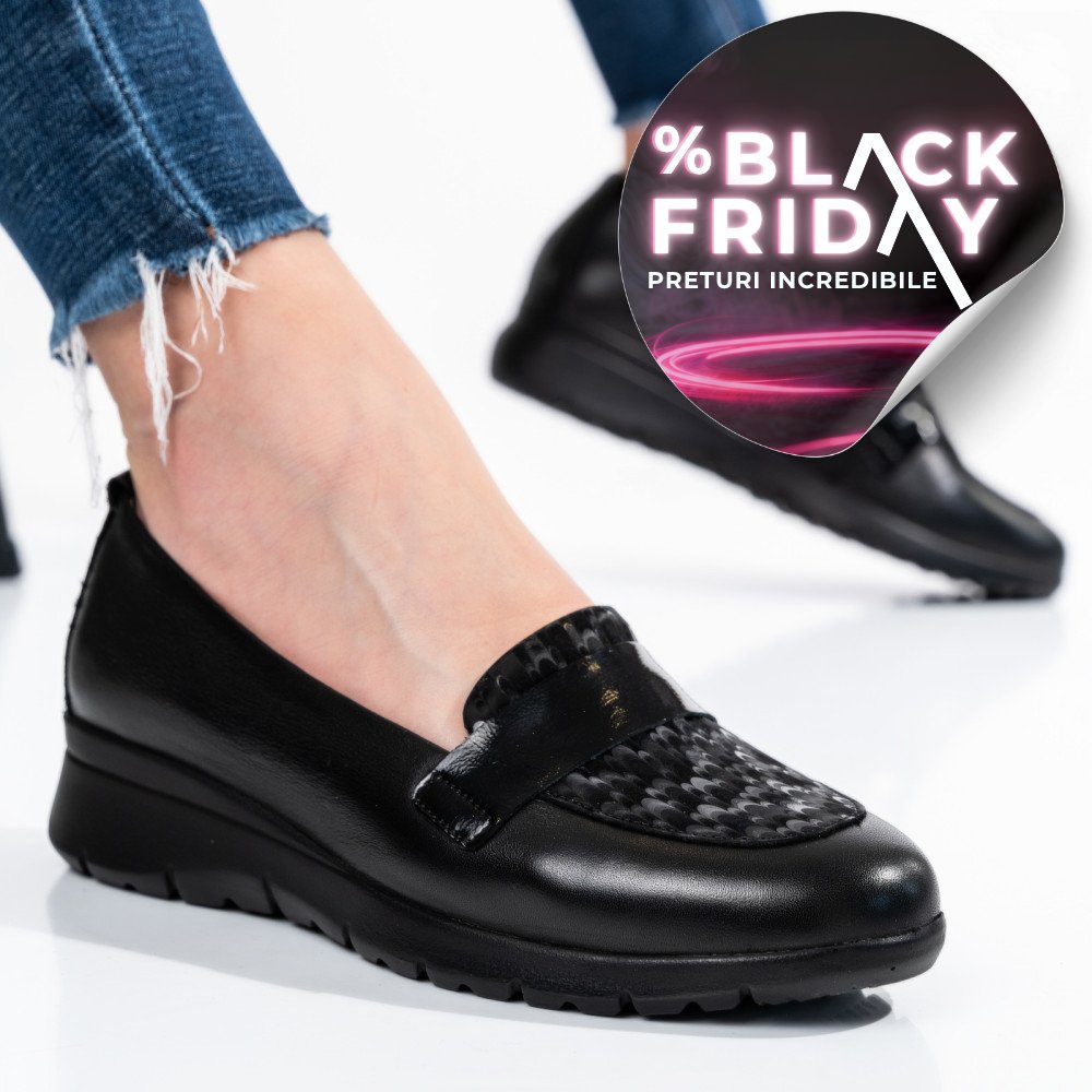 PANTOFI NEGRI PIELE NATURALA 231695NP