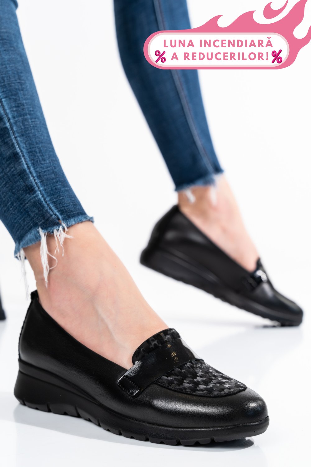 PANTOFI NEGRI PIELE NATURALA 231695NP