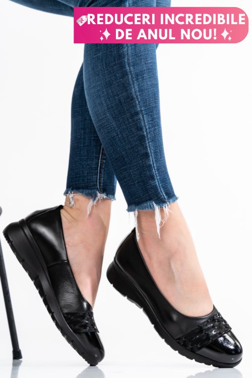 Pantofi negri piele naturala 231694npk