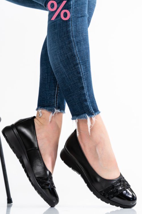 Pantofi negri piele naturala 231694npk