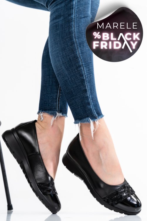 Pantofi negri piele naturala 231694npk