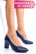 PANTOFI DAMA GUBAN PIELE NATURALA ALBASTRI INCHIS 3S77292