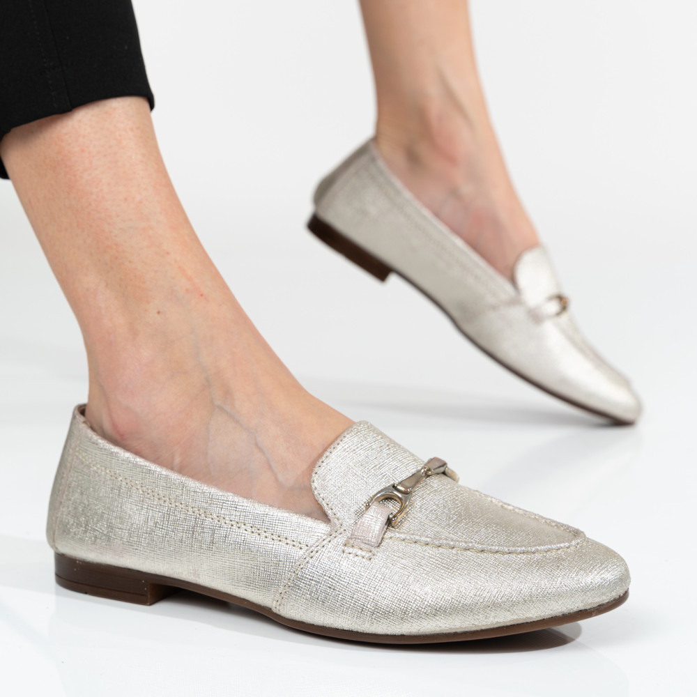 MOCASINI FEMEI PIELE NATURALA AURII WS-263R07