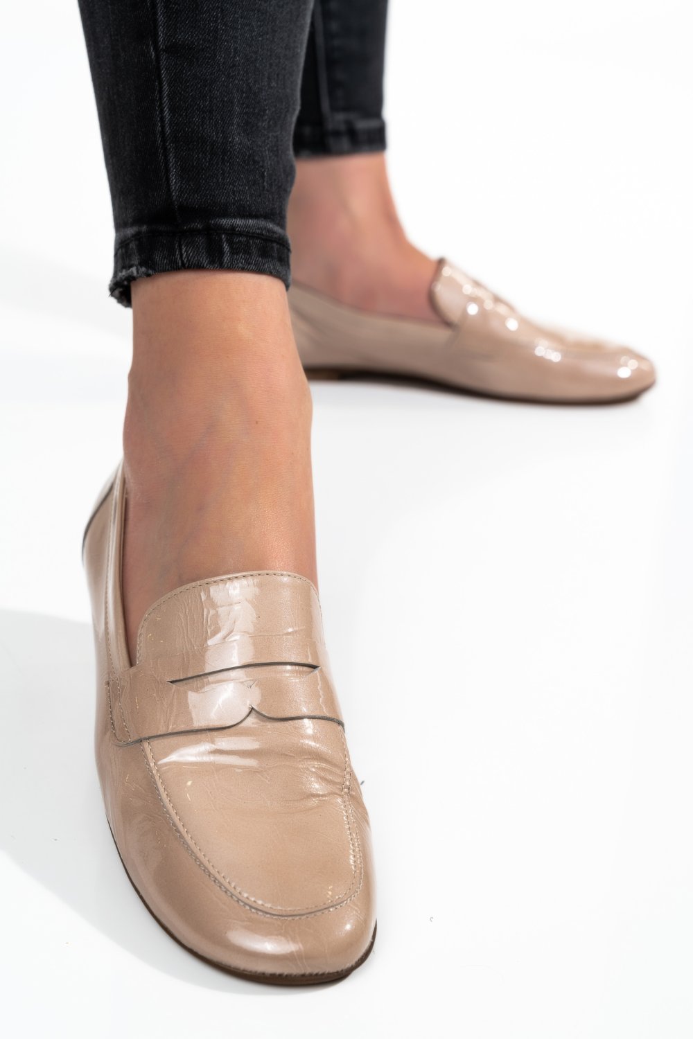 MOCASINI NUDE PIELE NATURALA LACUITA 4S777658