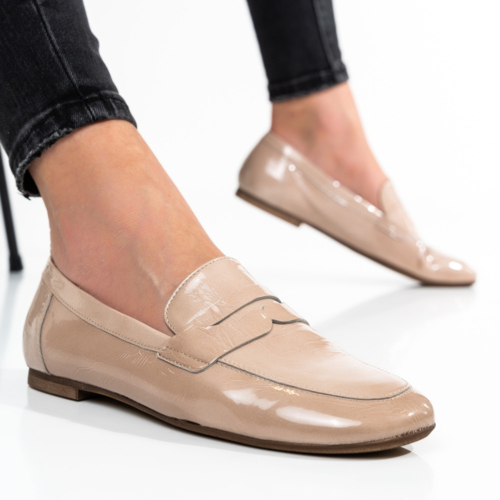 MOCASINI NUDE PIELE NATURALA LACUITA 4S777658