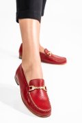 MOCASINI ROSII PIELE NATURALA LAURA