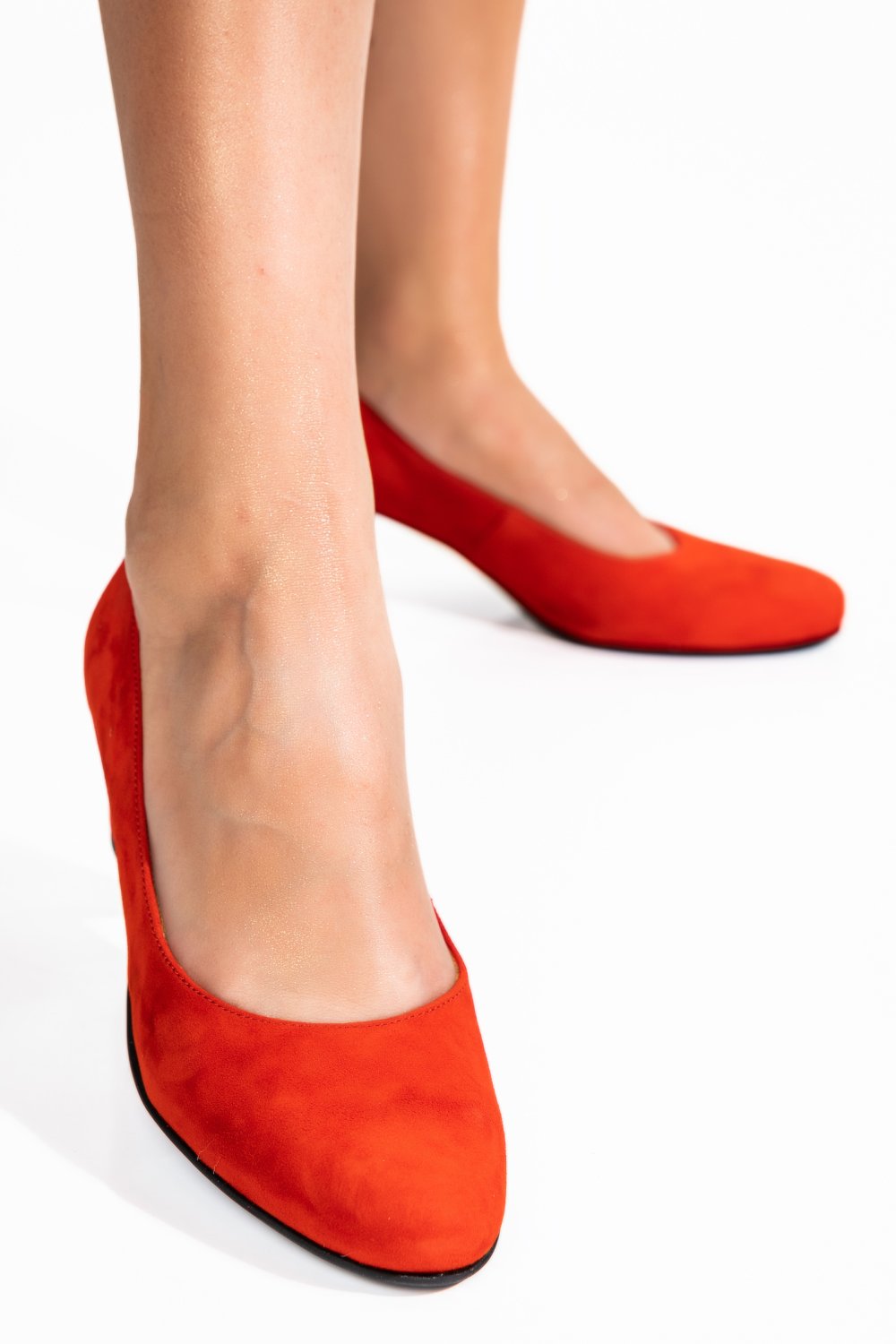 PANTOFI DAMA PIELE NATURALA INTOARSA ROSU1PC500