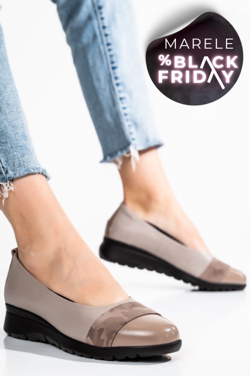 Pantofi bej piele naturala 231694npk