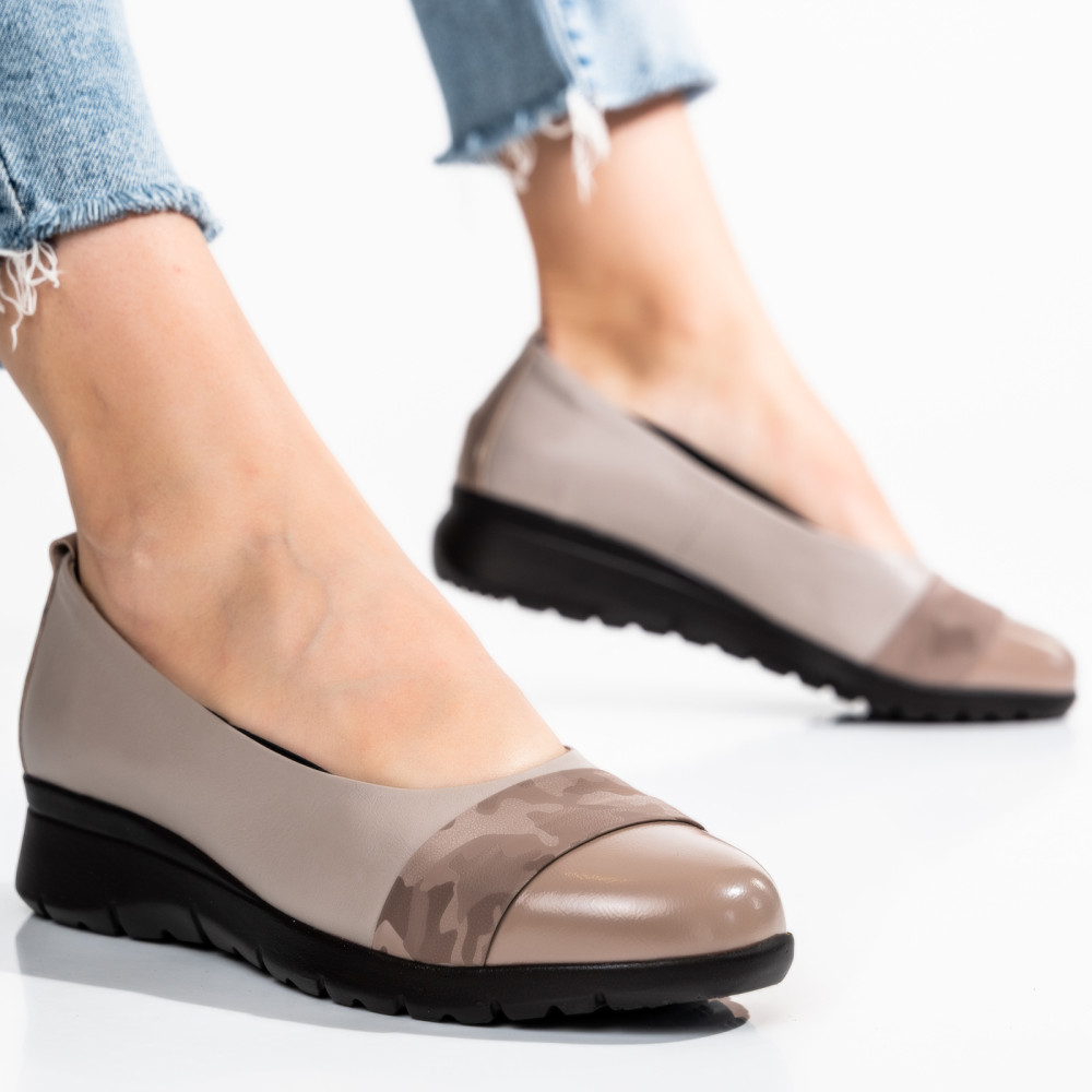 PANTOFI BEJ PIELE NATURALA 231694NPK