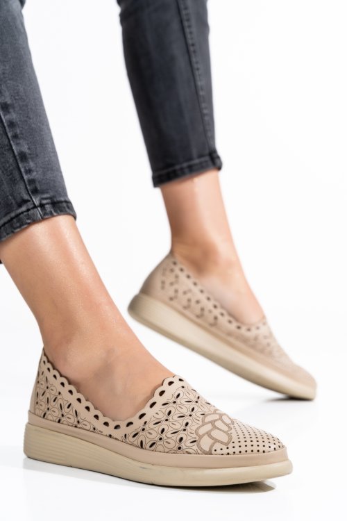Balerini bej piele naturala apckb03
