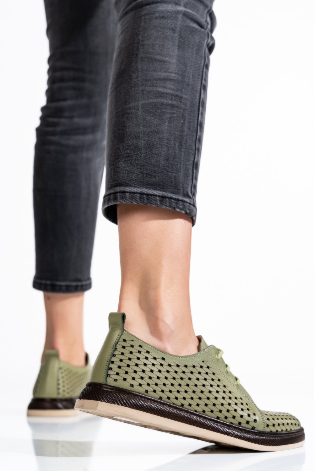 PANTOFI OLIVE PIELE NATURALA APCK660