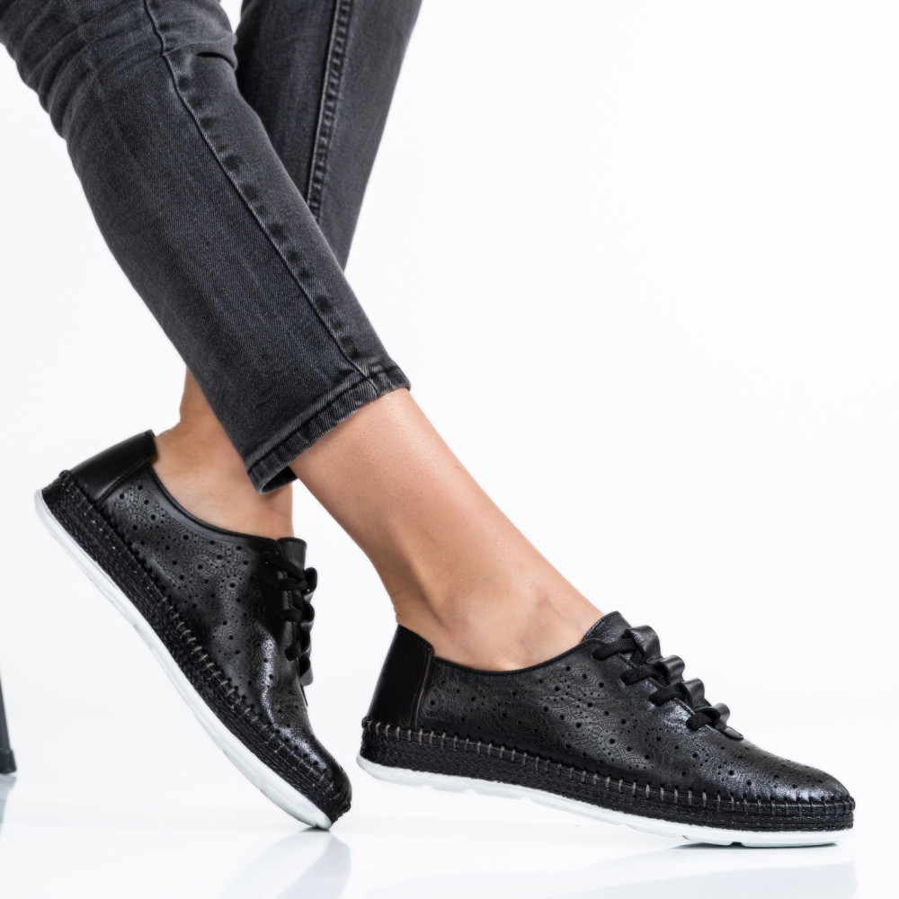 PANTOFI NEGRI PIELE NATURALA APCKE02