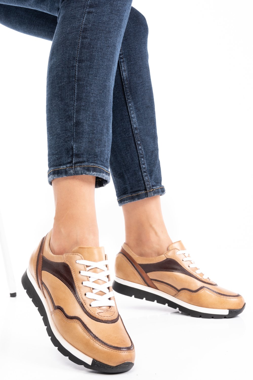 PANTOFI SPORT BEIGE PIELE NATURALA 3S7755265