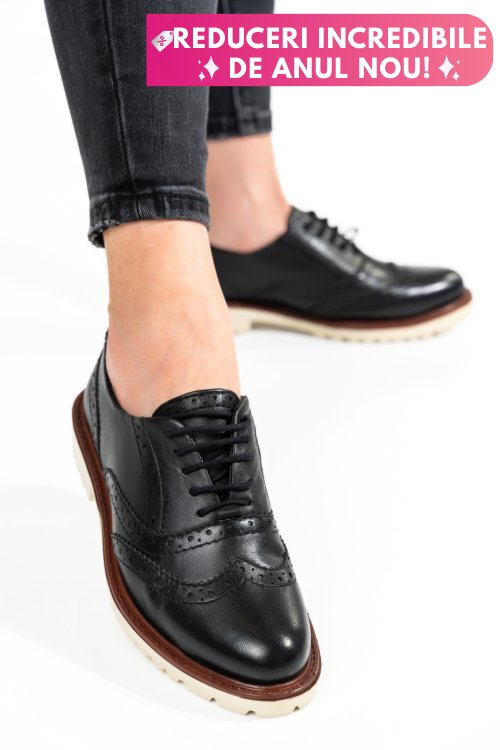 Pantofi femei piele naturala negri 8s77877