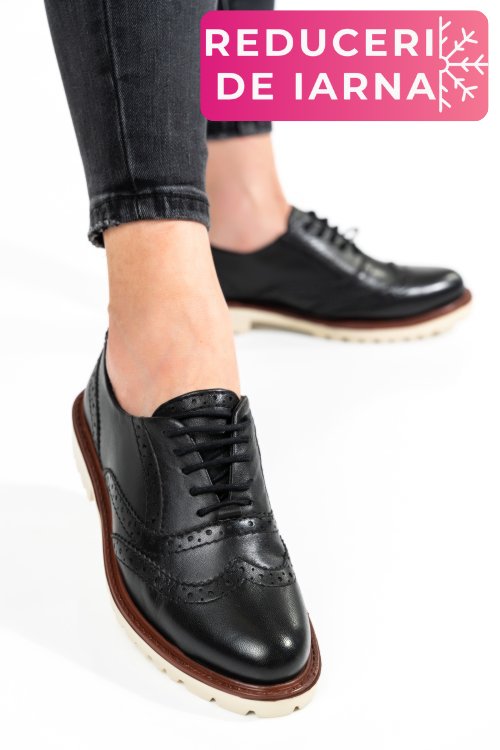 Pantofi femei piele naturala negri 8s77877