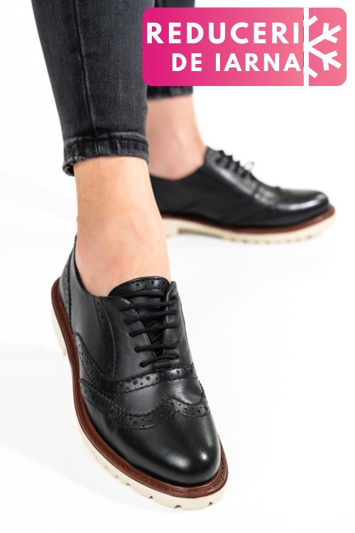 Pantofi femei piele naturala negri 8s77877