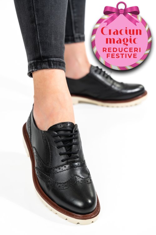 Pantofi femei piele naturala negri 8s77877