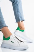 PANTOFI SPORT ALB VERDE PIELE NATURALA BS77GO109