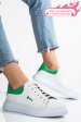 Pantofi sport alb verde piele naturala bs77go109