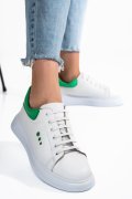 PANTOFI SPORT ALB VERDE PIELE NATURALA BS77GO109