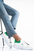 PANTOFI SPORT ALB VERDE PIELE NATURALA BS77GO109