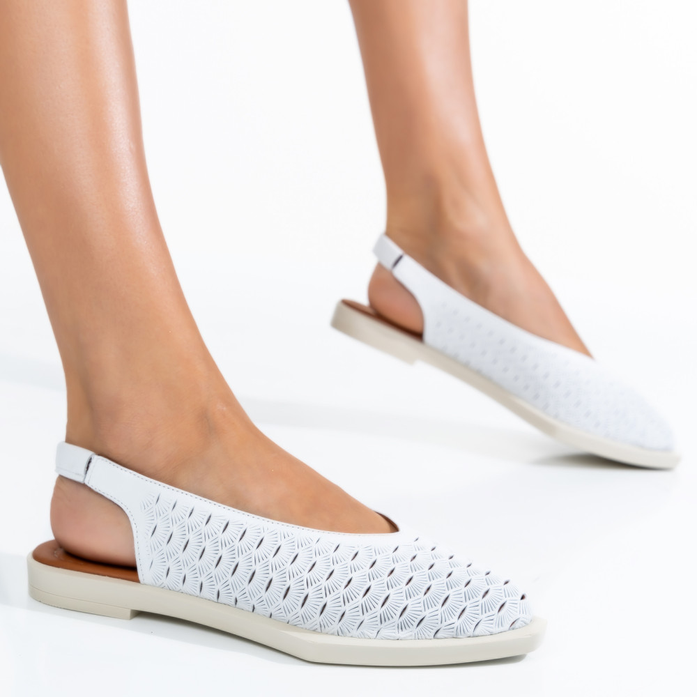 PANTOFI ALBI PIELE NATURALA 4S77015